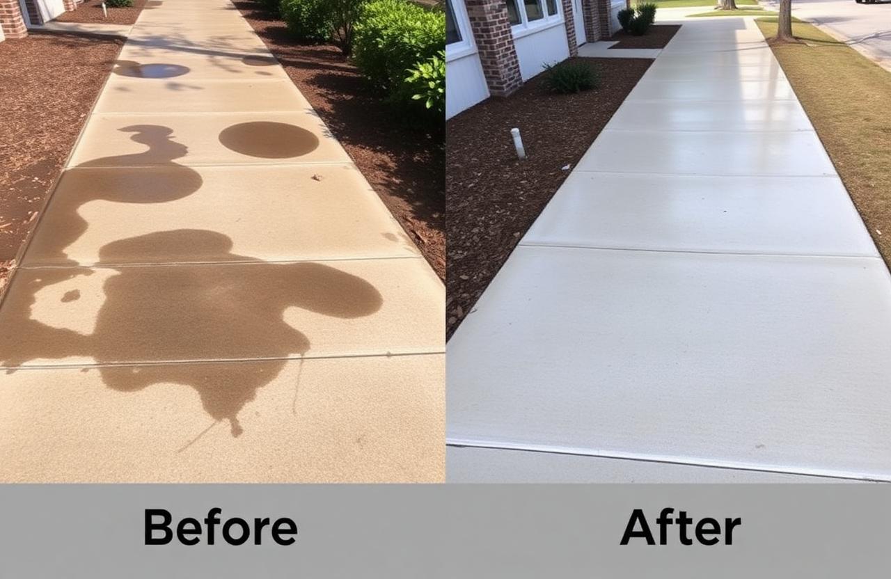 Before and after: Sidewalk & Walkway Clean